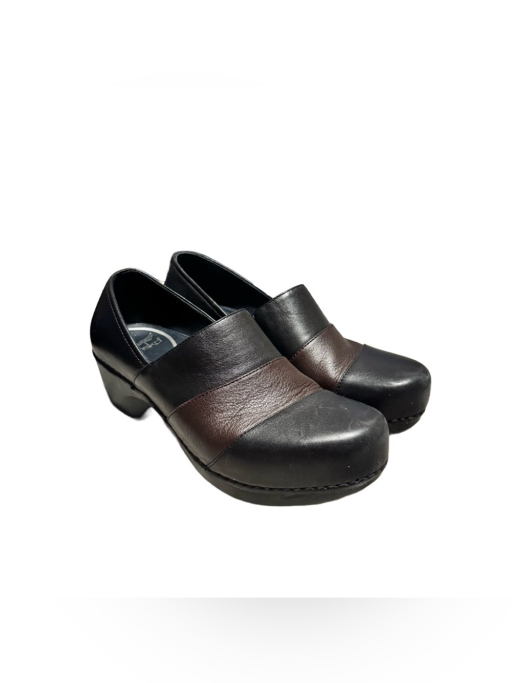 Dansko Professional Clog Women's 38 Tenley Black Brown Napa Leather Comfort Shoe